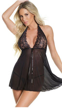 Load image into Gallery viewer, Mesh and Easy Black Babydoll