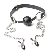 Load image into Gallery viewer, Nipple Clamps with Mouth Gag Ball
